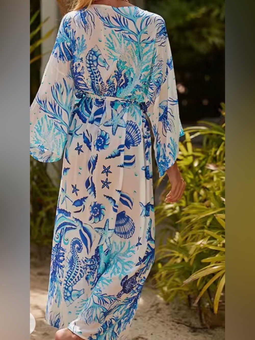 Lulla Collection kimono-style beach duster or cover-up. One Size - Picture 3 of 7